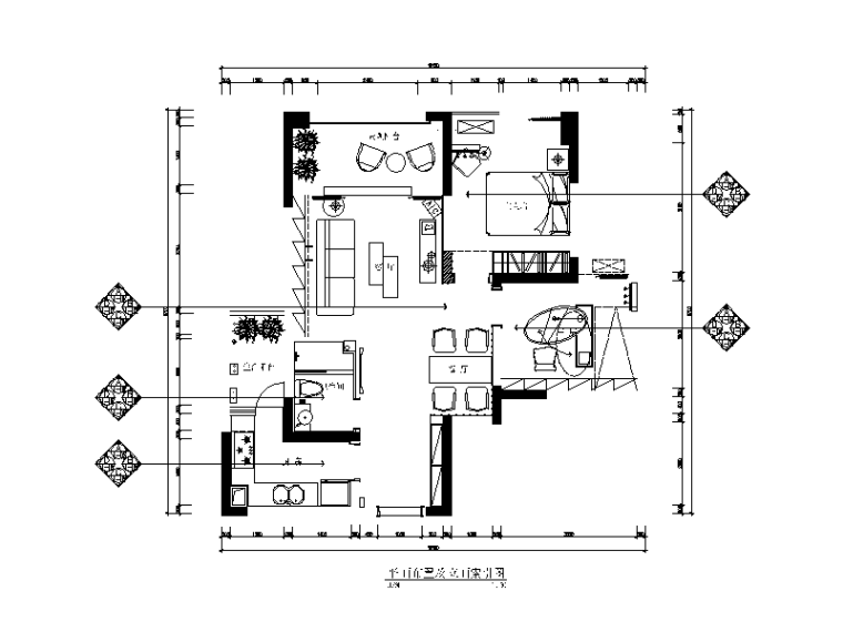 现代风格小户型设计CAD施工图（含效果图）