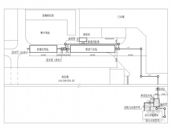  医院污水处理工程改造竣工图（水解酸化 生物接触氧化 二氧化氯）