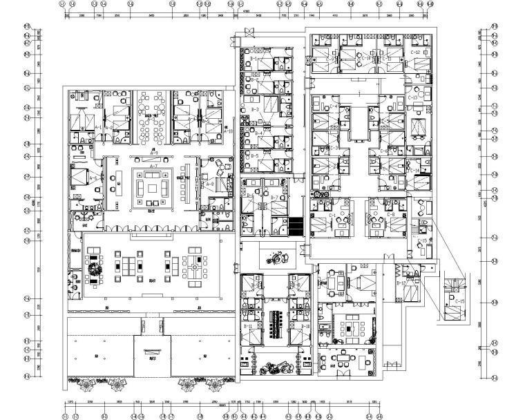 [云南]丽江禅意中式风格民宿酒店施工图+效果图（附水电、消防图）