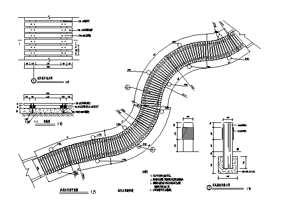 木栈道景观节点施工图
