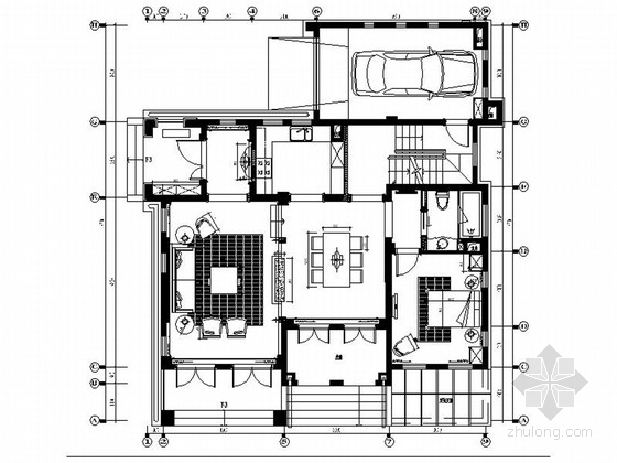 [江苏]高档欧式古典风格两层别墅样板房室内九游体育施工图（含高清效果图和概念方案）