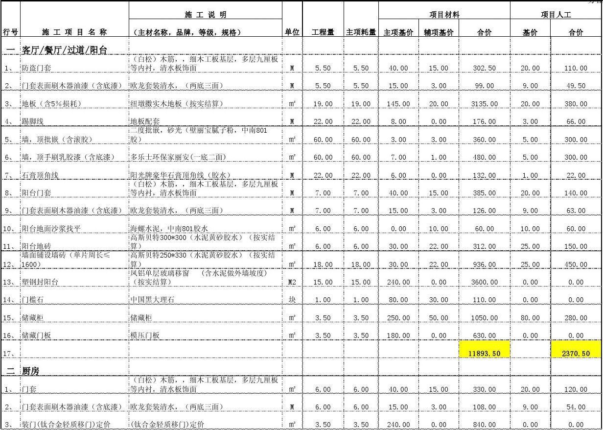 木工九游体育报价单明细表_九游体育明细报价清单表格_东莞九游体育明细报价