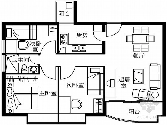 85～90平方米畅销住宅户型图集