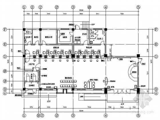 [安徽]某大型办公服务大厅室内设计CAD施工图