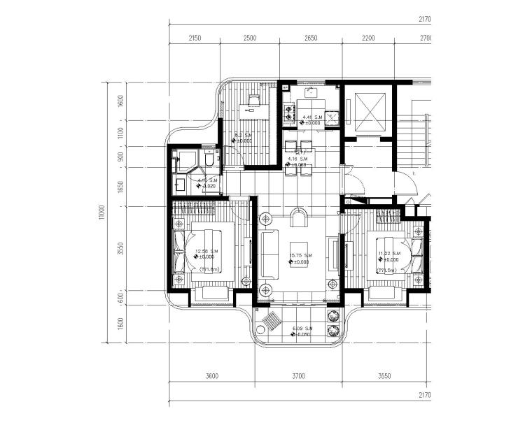 [江苏]梁志天-南京胜科·星洲府两个户型样板间施工图+效果图+物料表+实景