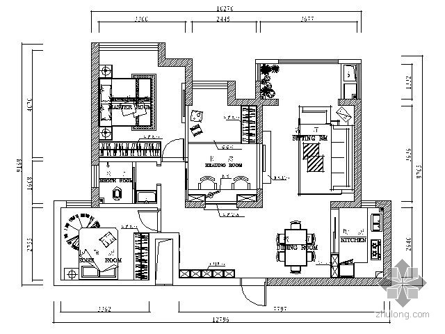 [湖南]80㎡三居小户型九游体育图（含效果）