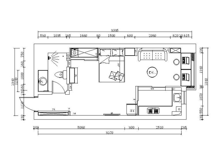 小户型住宅九游体育施工图_小户型住宅平面图_小户型九游体育户型图