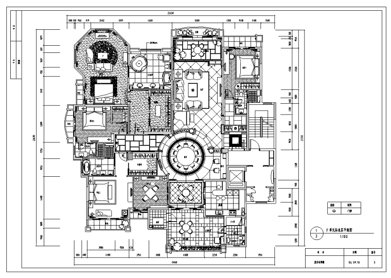 北京星河湾F户型样板间室内设计施工图纸