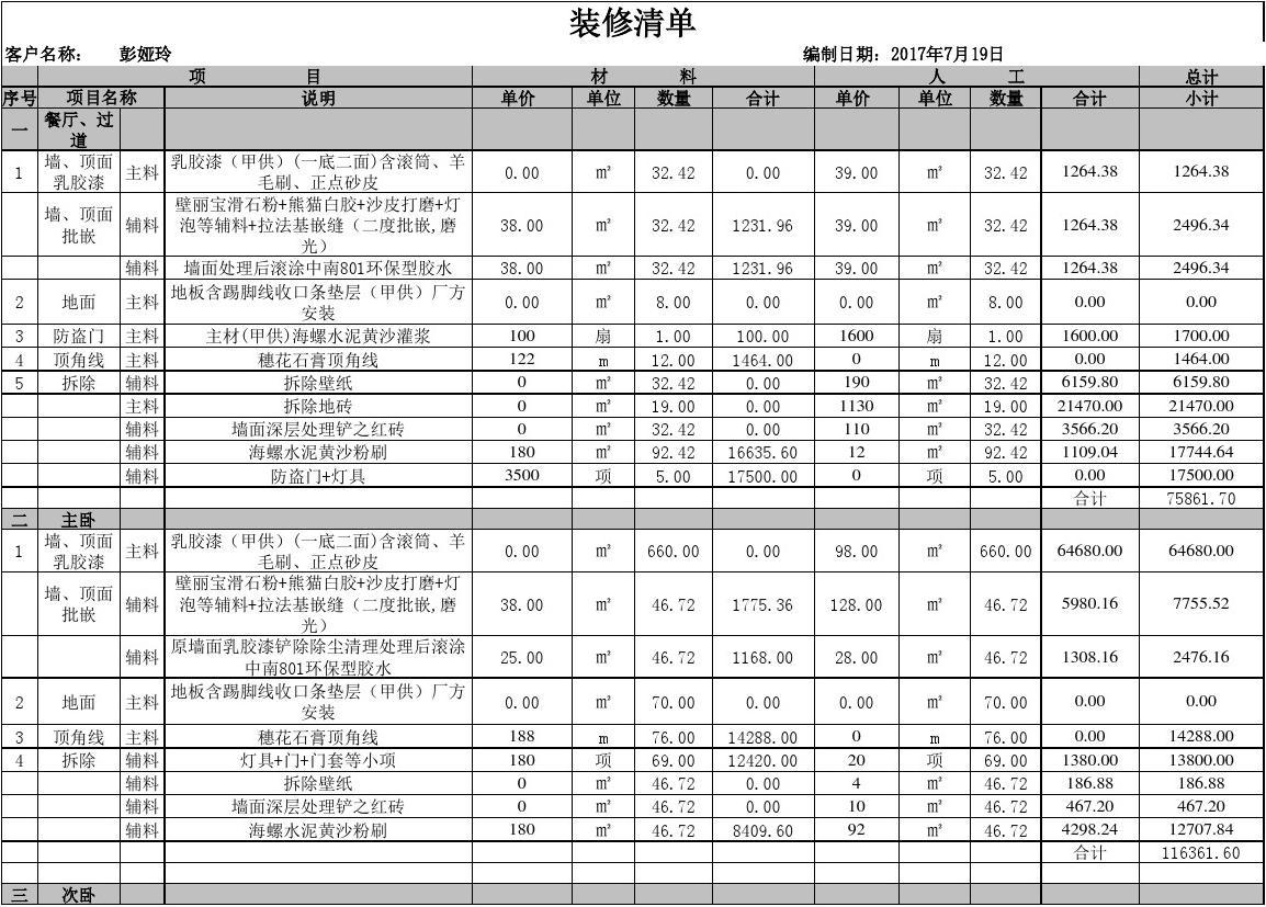 施工材料明细_水电改造预算施工工艺_九游体育施工明细预算单