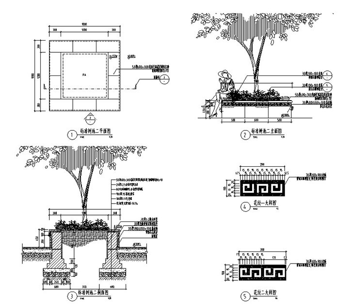 [陕西]对称式城市广场景观施工图（附PDF版）