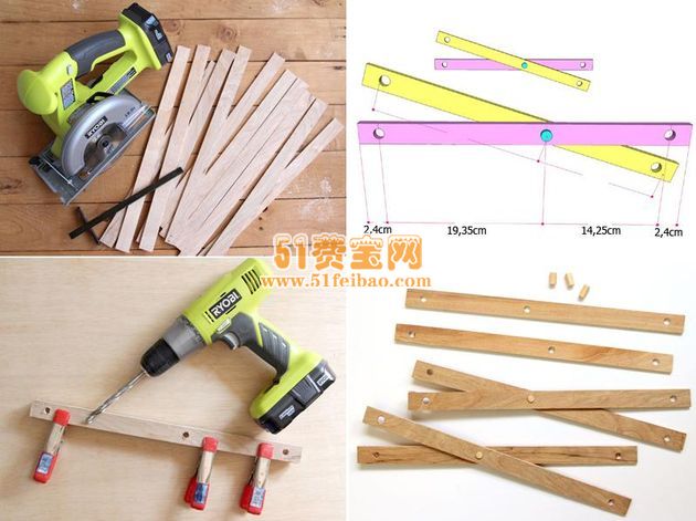 DIY木工家具：折叠式摩天轮晾衣架