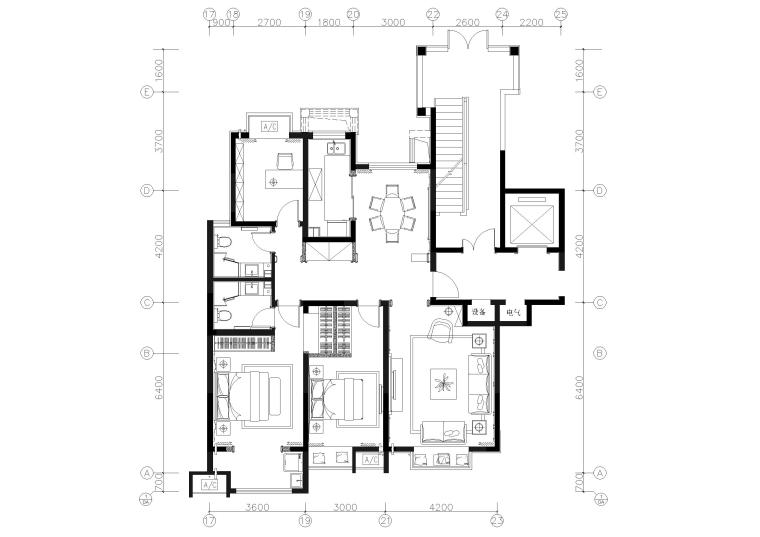 [山东]星河上城130样板间施工图+实景拍摄