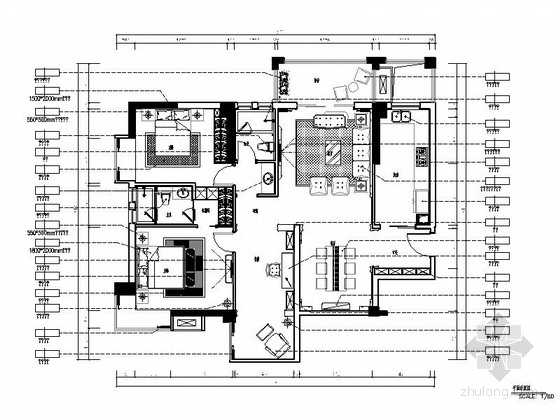 [湖北]现代欧式两居室样板间室内九游体育图（含效果）