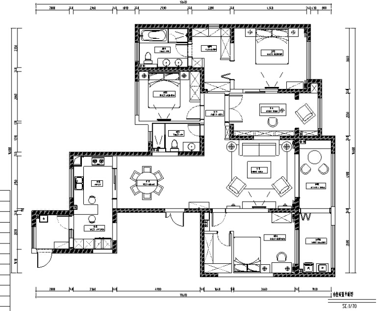 [成都]龙湖香醍漫步191m²简约美式住宅设计施工图及效果图