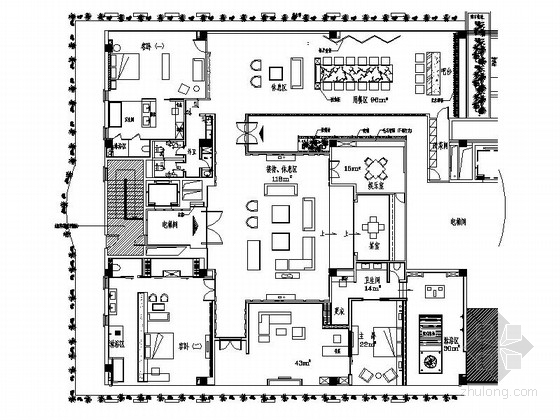 [江苏]新中式豪华高档套房九游体育设计CAD施工图（含效果图）