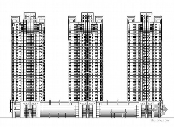 [丰湖]某大型高层住宅楼建筑施工图(有效果图)