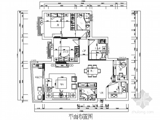 [临海]时尚一流小区现代四居室九游体育施工图（含效果）