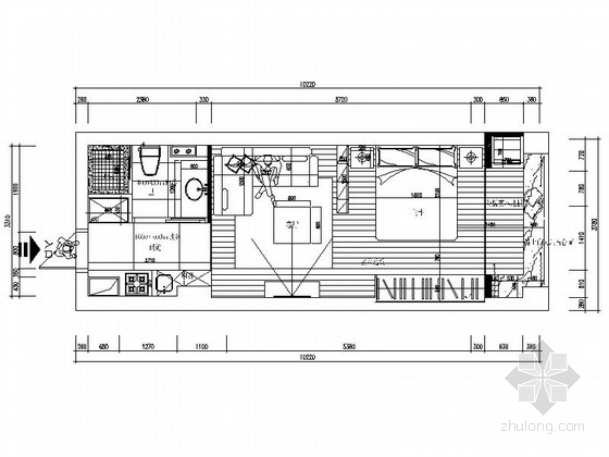 [临海]美景花园现代风格一居室九游体育施工图