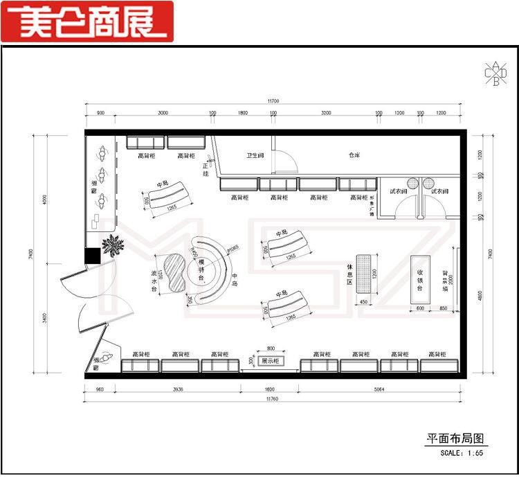 商场装饰布置_施工平面图纸_装饰九游体育平面布置图施工平面图