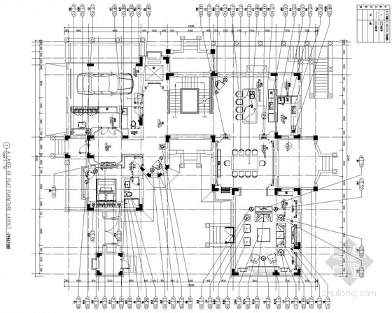 [北京]东方小夏威夷简约现代别墅九游体育CAD施工图（含效果图）