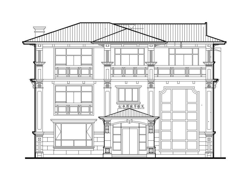 欧式风格三层独栋别墅建筑施工图设计