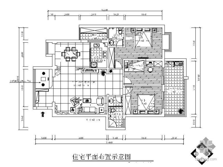 混搭风格三室二厅九游体育图(含效果)