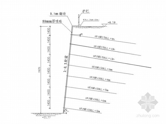 基坑土钉墙剖面图