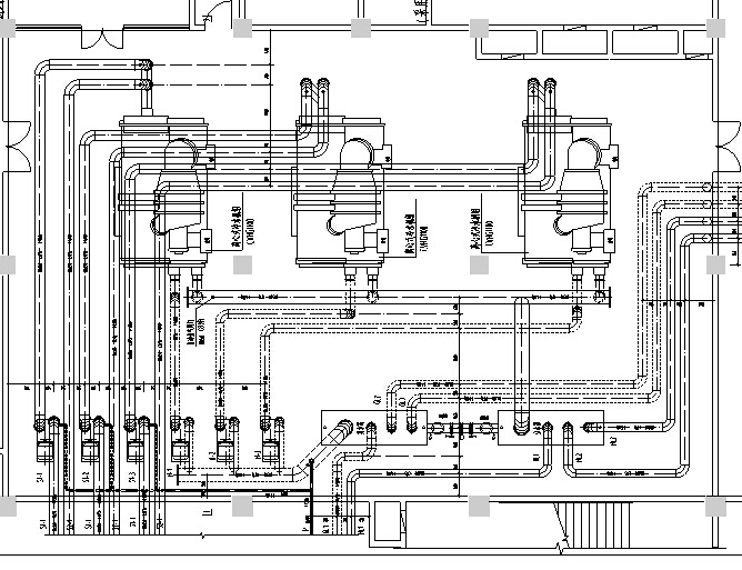 厦门某高层公建暖通施工图（内含：空调及冷水机房样图、剖面图、说明、工艺原理等）