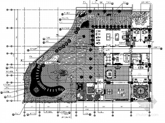 某办公楼屋顶花园景观施工图