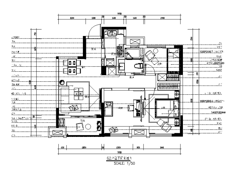 现代样板房CAD施工图（含效果图）