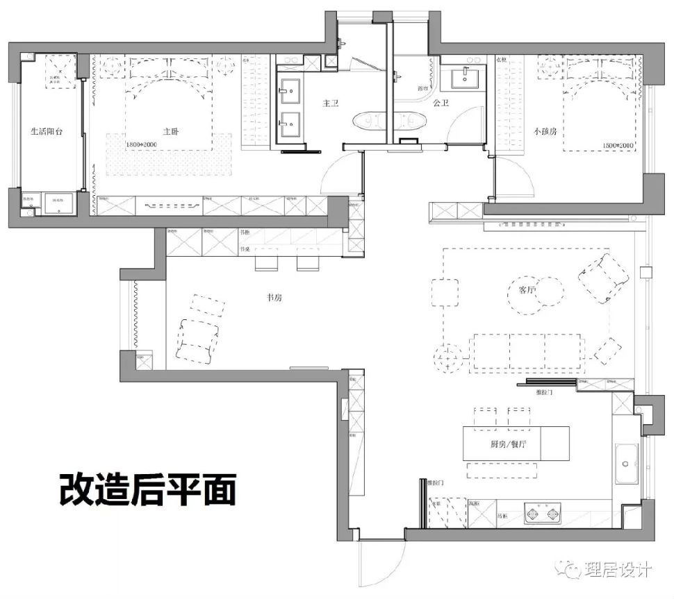 3㎡的厨房放餐桌？客+餐+厨+书房全开放，小家变大一倍