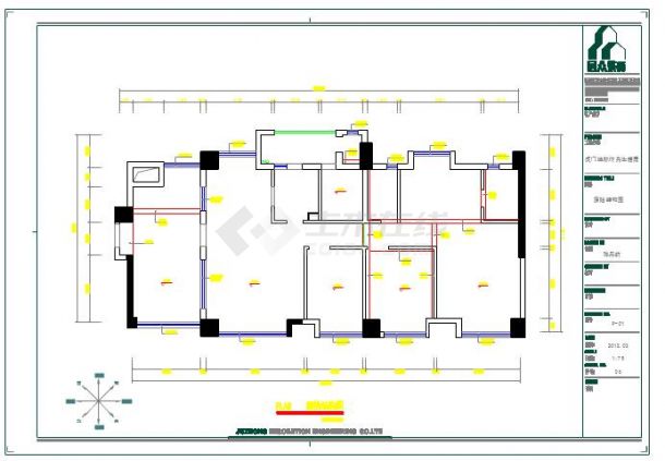 某三室两厅室内九游体育设计全套cad施工图（含电气图）-图一