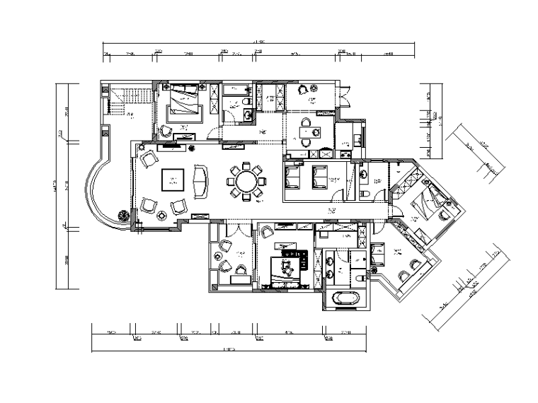 [上海]欧式样板房设计CAD施工图（含效果图）