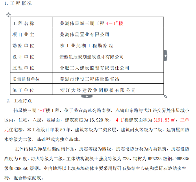 芜湖伟星城三期工程4－1＃楼竣工质量评估报告（共24）