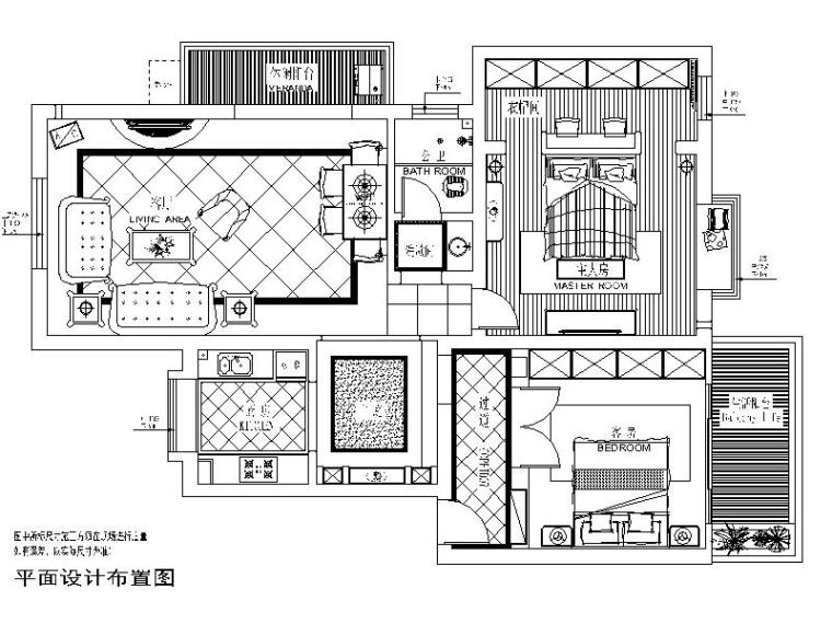 地中海风格的两居室设计施工图（含实景图）