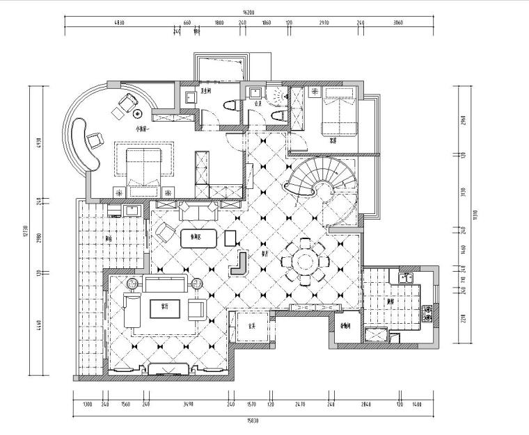 远辰山水一号居住区区复式楼施工图设计（CAD+实景图）