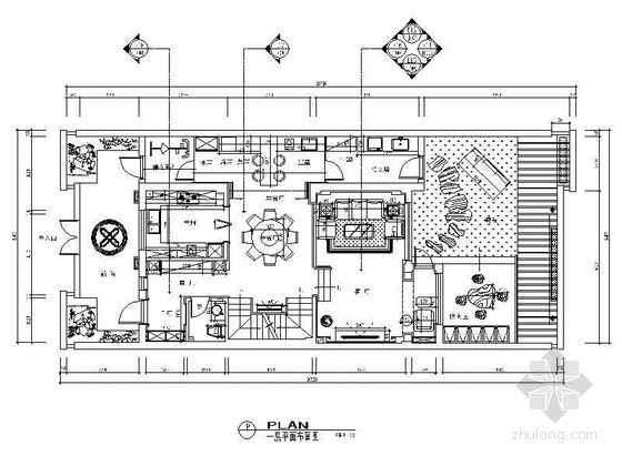 [苏州]中式风格别墅室内九游体育设计CAD施工图（含效果图）