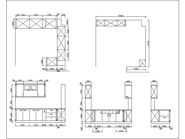 超详细的橱柜cad图纸