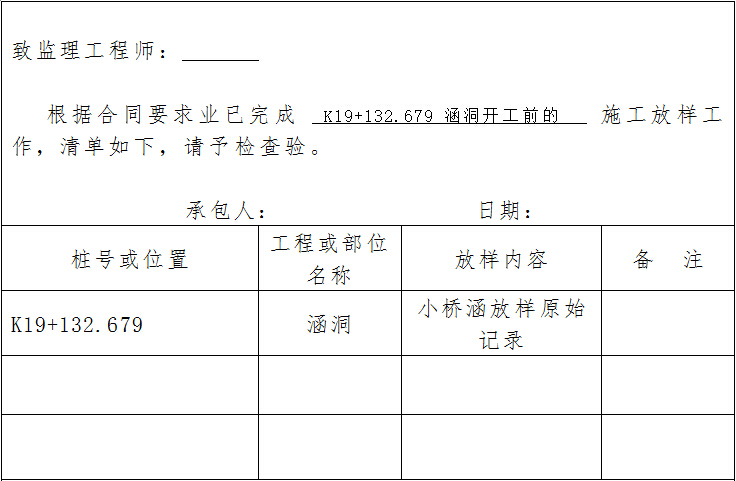 钢筋混凝土圆管涵洞分部工程开工报告