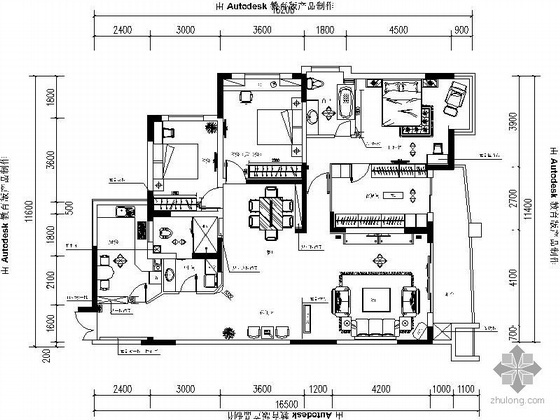 [湖南]现代简约风格三室九游体育施工图（含效果）