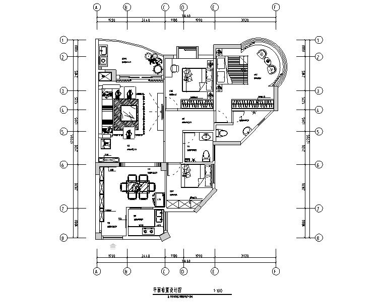 现代简约极简主义三居室住宅空间设计施工图（附效果图+软装表）