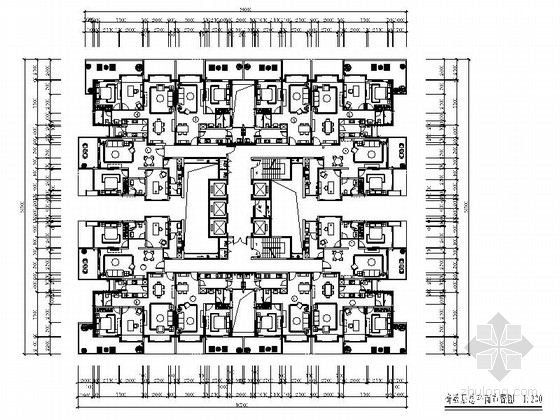 [深圳]某现代精装国际公寓奇数层户型室内竣工图