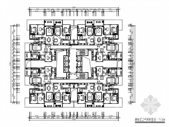 [深圳]某现代精装国际公寓偶数层户型室内竣工图