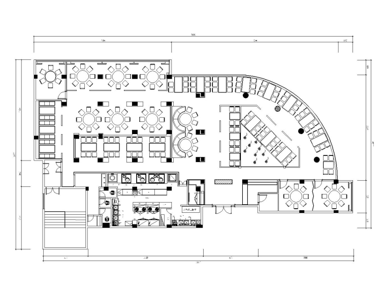 后现代风格大型餐厅内部九游体育施工图（附效果图）