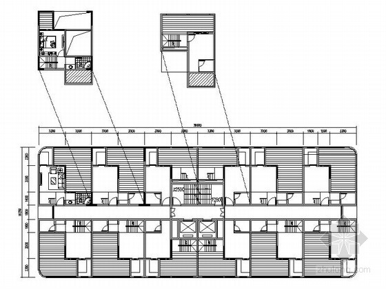 酒店式公寓LOFT户型组合平面图