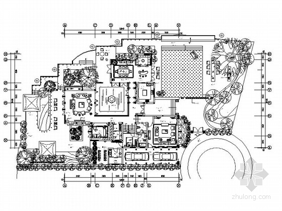 [上海]欧式复古生态园融景别墅室内九游体育CAD施工图（含效果）