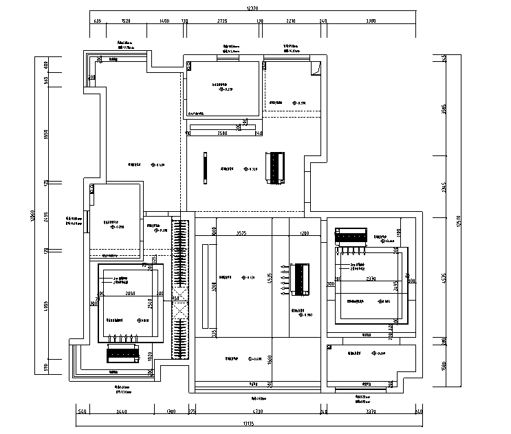 [江苏]简洁黑白灰空间样板房设计施工图（附效果图）