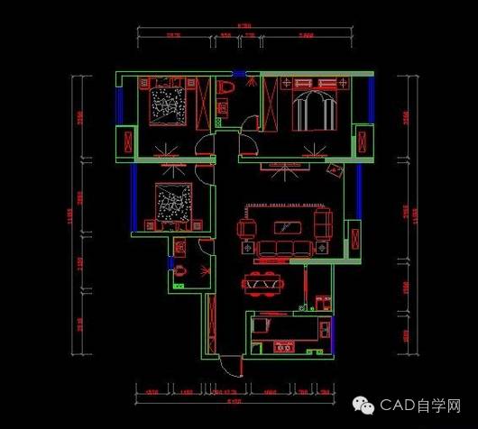 CAD教程：C平面布局时客餐厅注意事项