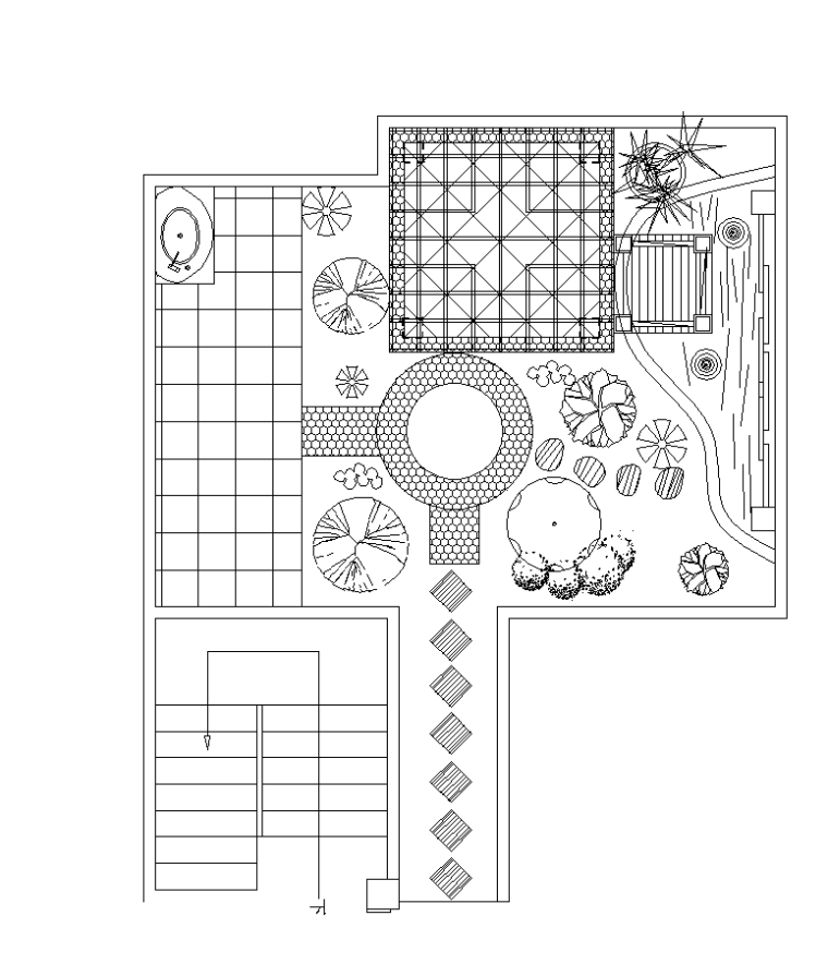 屋顶花园及庭院景观全套CAD施工图纸