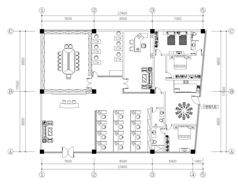 某办公室精装饰九游体育全套CAD施工图纸